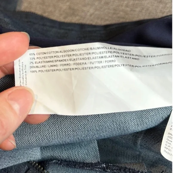 Joseph Ribkoff Womens 30308 Dark Denim Ruched Zip Front 3/4 Sleeve Jacket Size 4 - Picture 7 of 10